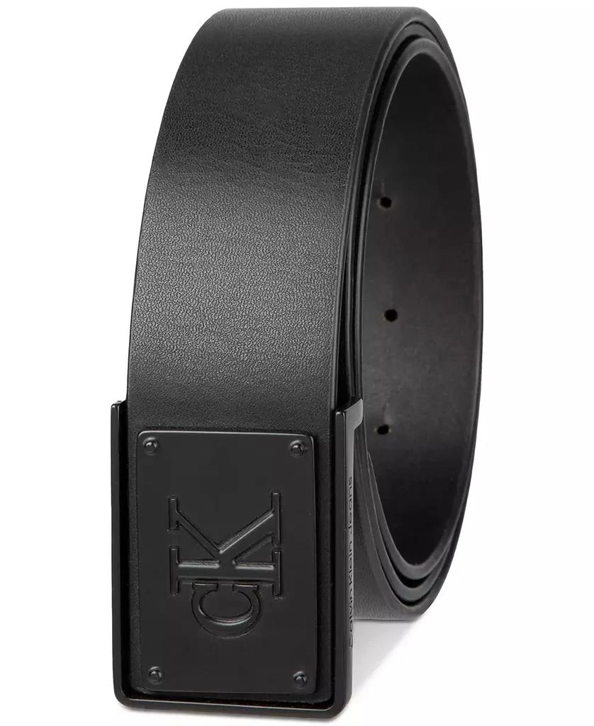 商品Calvin Klein|Men's CK Plate Plaque Belt,价格¥405,第2张图片详细描述