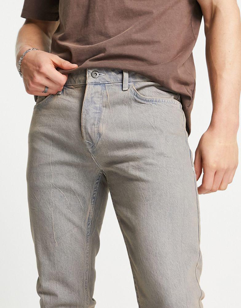 Topman skinny tinted jeans in grey商品第3张图片规格展示