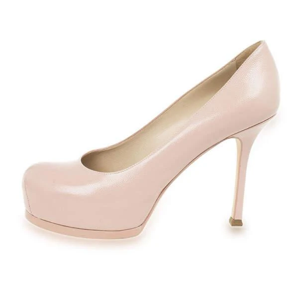 商品[二手商品] Yves Saint Laurent|Saint Laurent Paris Pink Leather Tribtoo Platform Pumps Size 38,价格¥2674,第2张图片详细描述