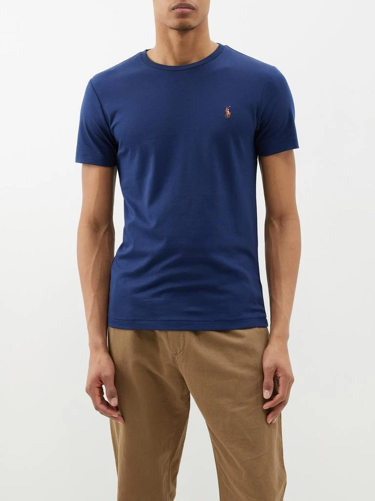 商品Ralph Lauren|Polo-embroidered cotton-jersey T-shirt,价格¥694,第1张图片