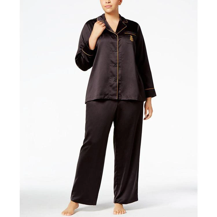 商品Ralph Lauren|Plus Size Satin Pajama Set,价格¥446,第1张图片