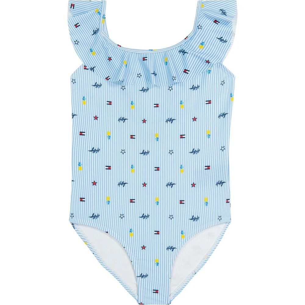 商品Tommy Hilfiger|Baby Girls Ithaca Stripe Icon One Piece,价格¥57,第1张图片