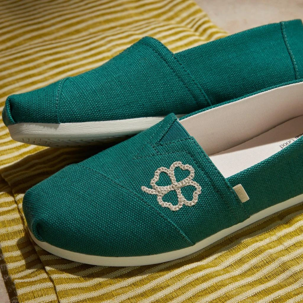 商品TOMS Shoes|Alpargata Classic Embroidered Green Heritage Canvas,价格¥235,第2张图片详细描述