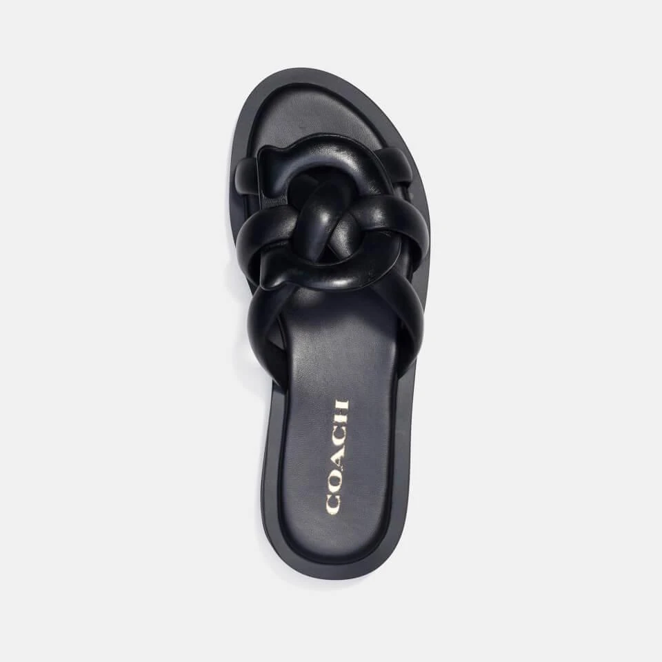 商品Coach|COACH WOMEN'S GEORGIE LEATHER SLIDE SANDALS,价格¥1012,第3张图片详细描述