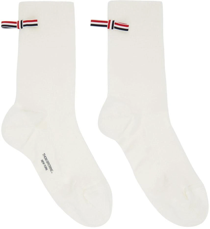 商品Thom Browne|Off-White Wool Socks,价格¥794,第1张图片