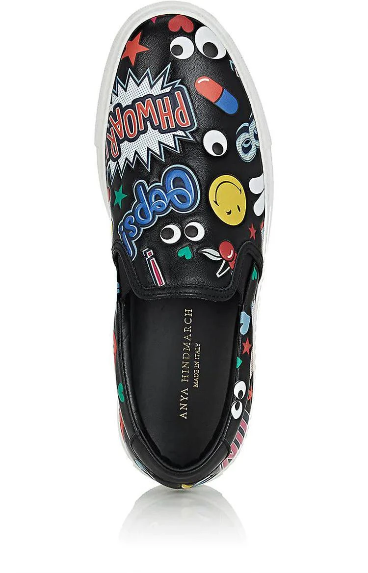 商品Anya Hindmarch|Sticker Leather Slip-On Sneakers,价格¥2821,第4张图片详细描述