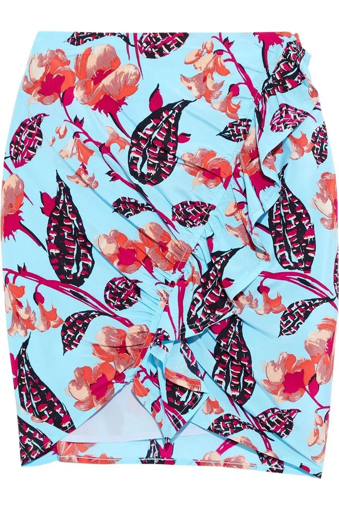 商品A.L.C.|Geller ruched floral-print silk-blend crepe de chine mini dress,价格¥785,第1张图片