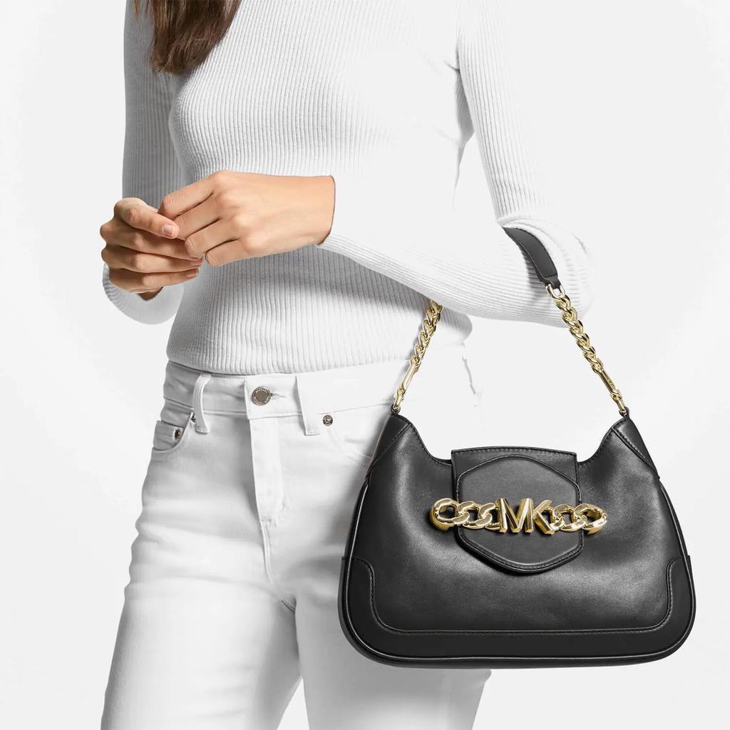 MICHAEL Michael Kors Women's Hally Medium Conv Shoulder Bag - Black商品第2张图片规格展示