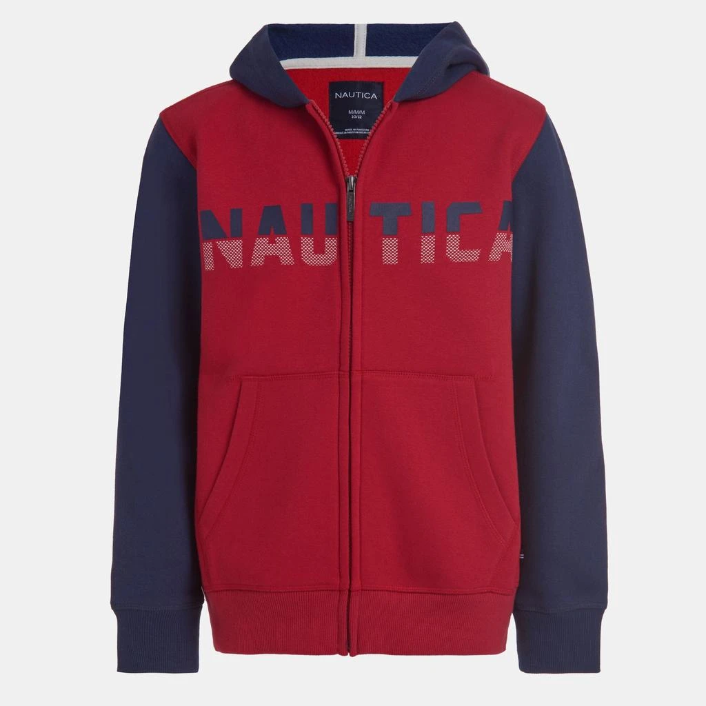商品Nautica|Nautica Toddler Boys' Colorblock Logo Full-Zip Hoodie (2T-4T),价格¥117,第1张图片