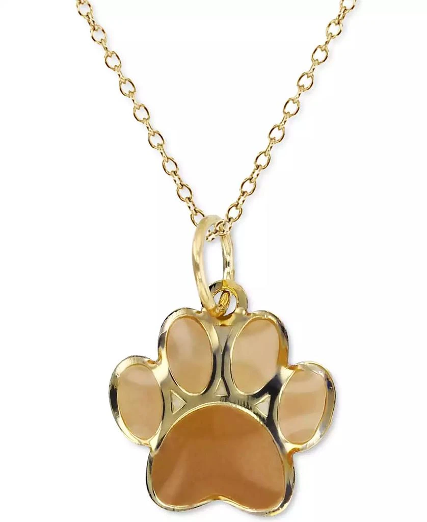 商品Macy's|Enamel Paw 18" Pendant Necklace in 14k Gold,价格¥841,第1张图片