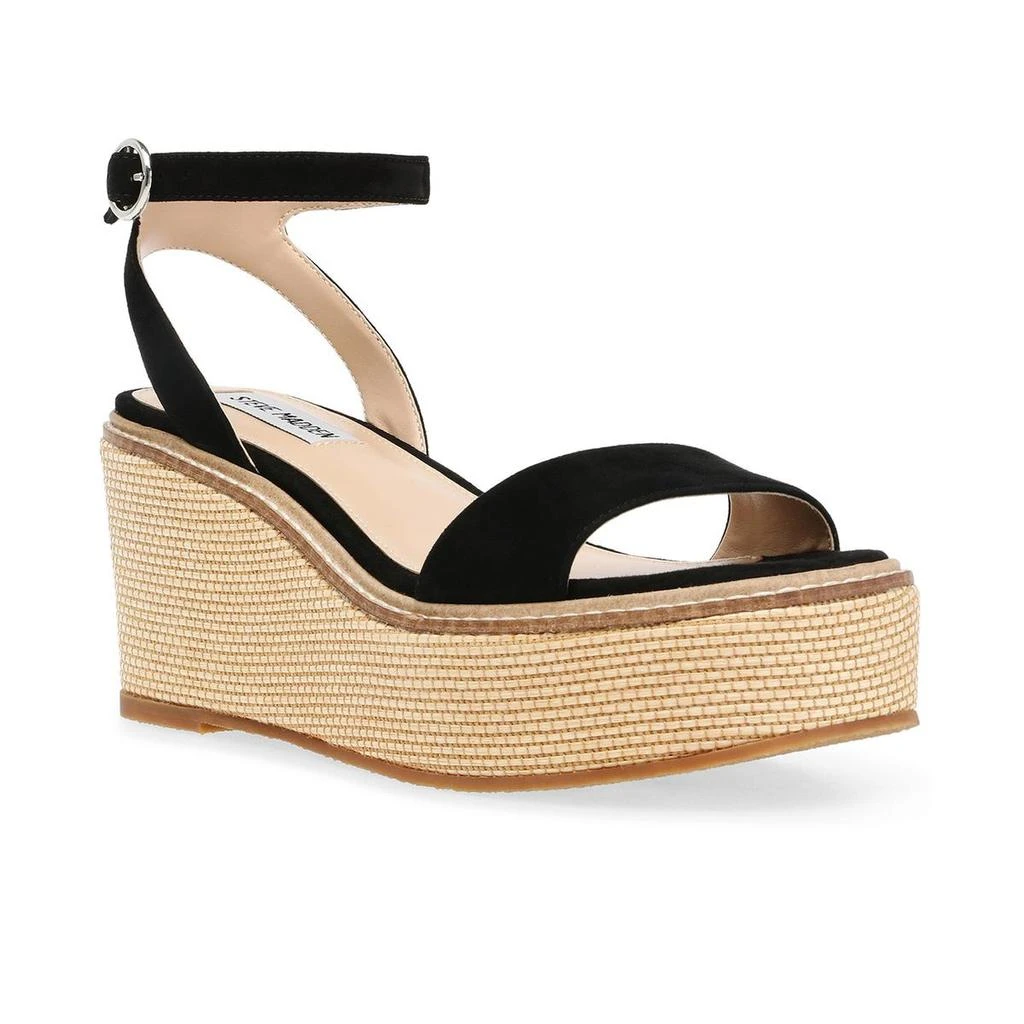 商品Steve Madden|Steve Madden Womens Composed Padded Insole Ankle Strap Platform Sandals,价格¥177,第1张图片