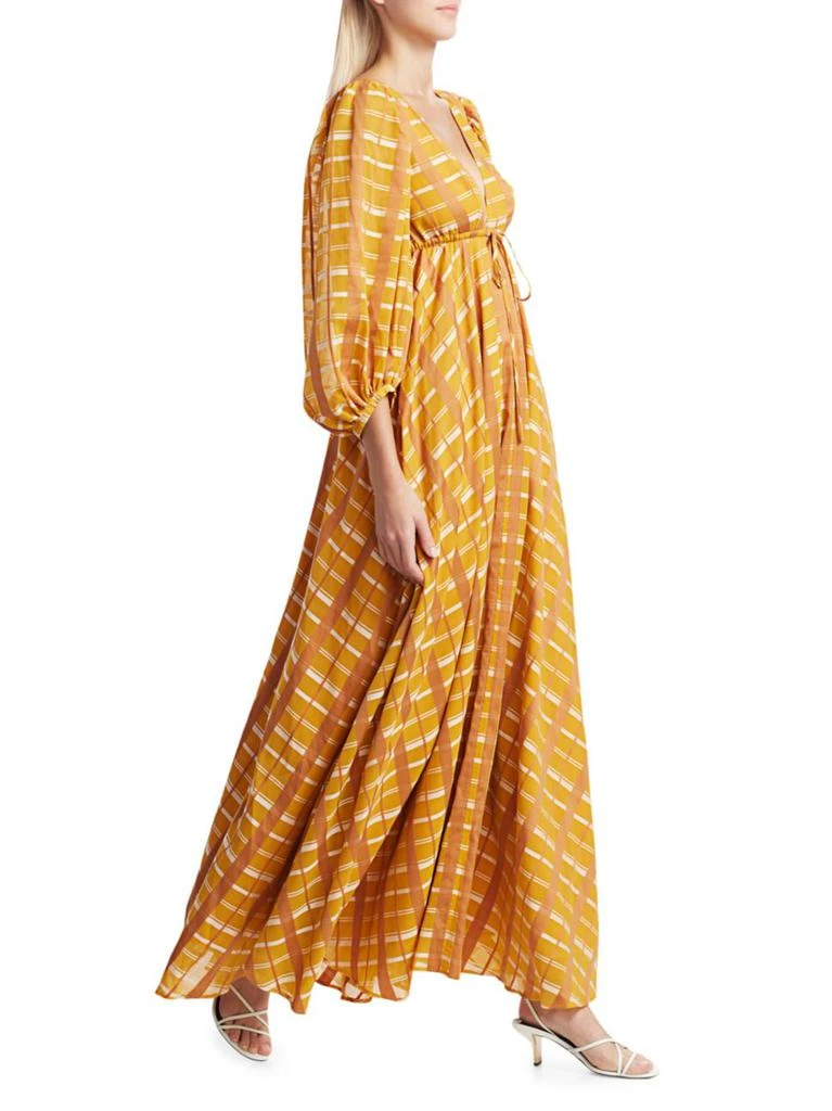 商品Staud|Amaretti Checker Puff-Sleeve Maxi Dress,价格¥777,第2张图片详细描述