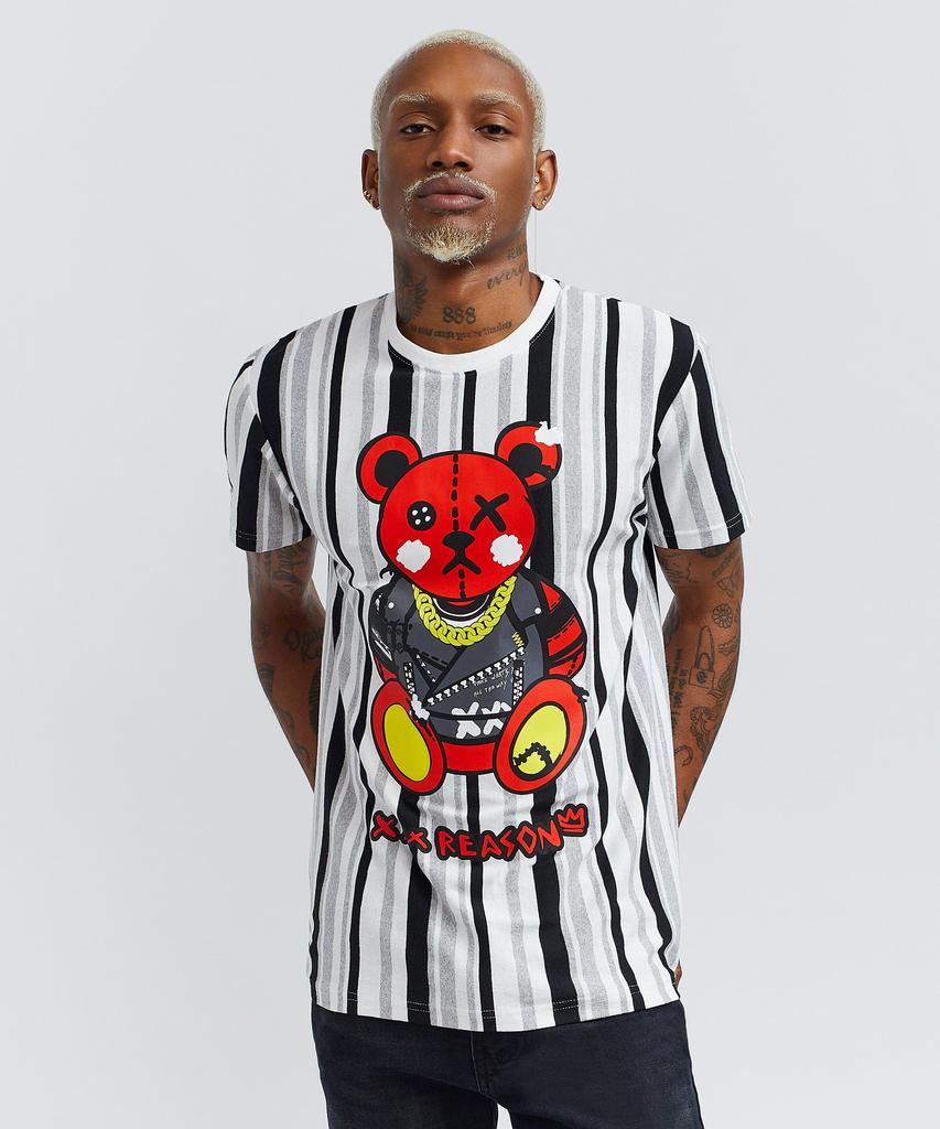 Punk Teddy Stripe Graphic Tee商品第5张图片规格展示