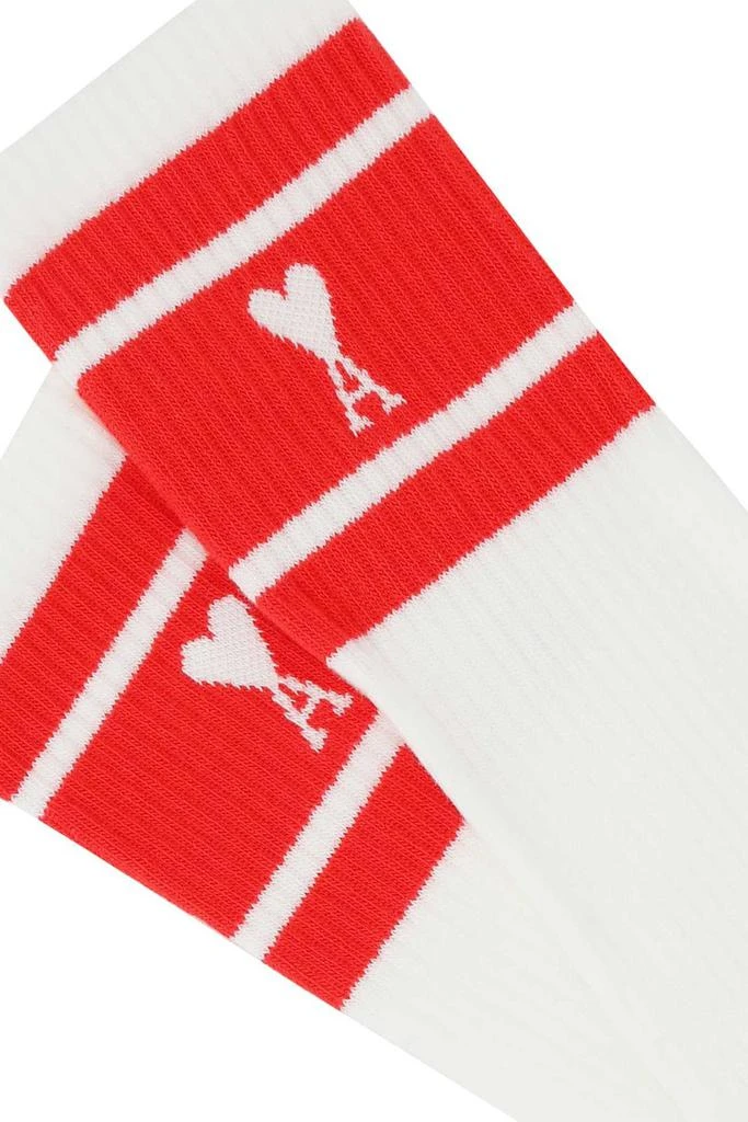 商品AMI|AMI Paris Stripes Logo Ribbed Socks,价格¥263,第3张图片详细描述
