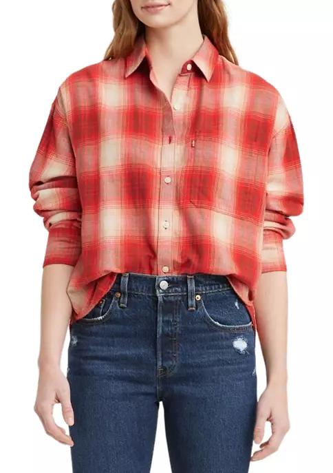 product Levi's® | Women's Henri Flannel Flame Scarlet Plaid Shirt img