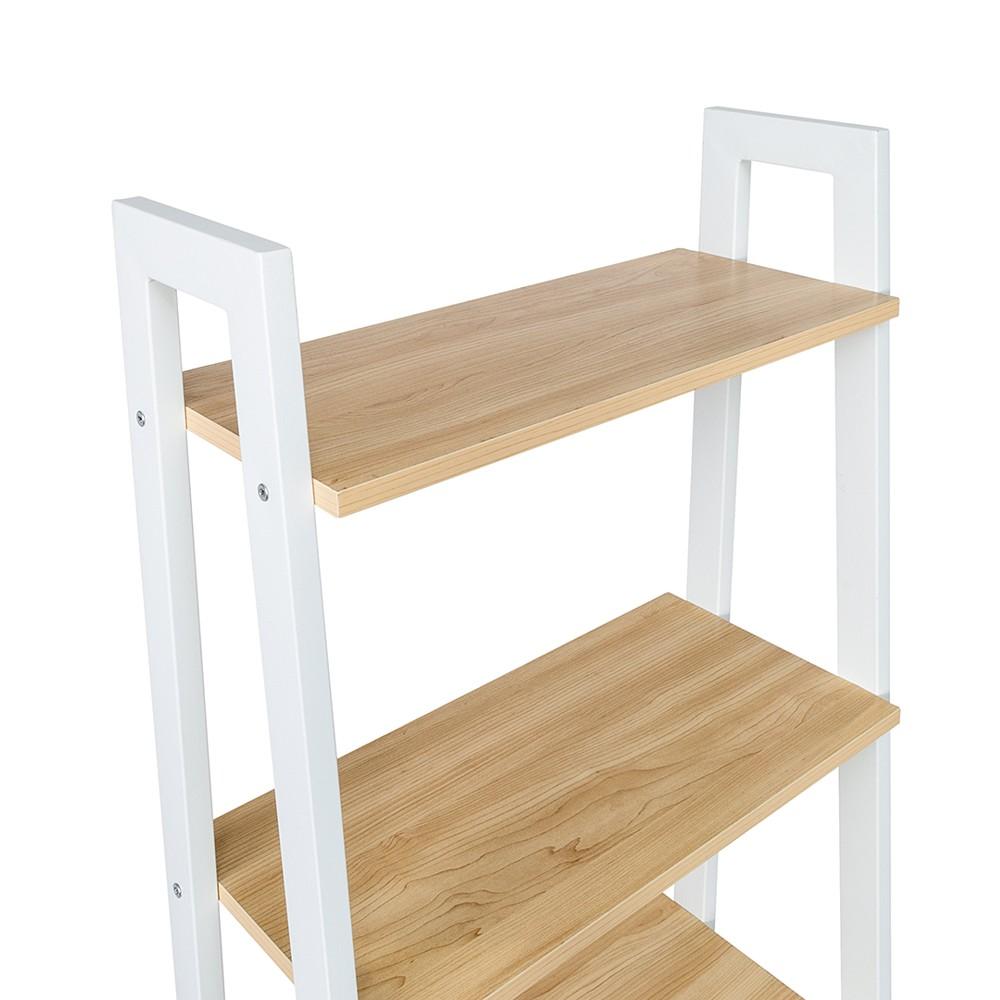 Metal & Wood Veneer A-Frame Ladder Shelf with 5-Tiers商品第6张图片规格展示