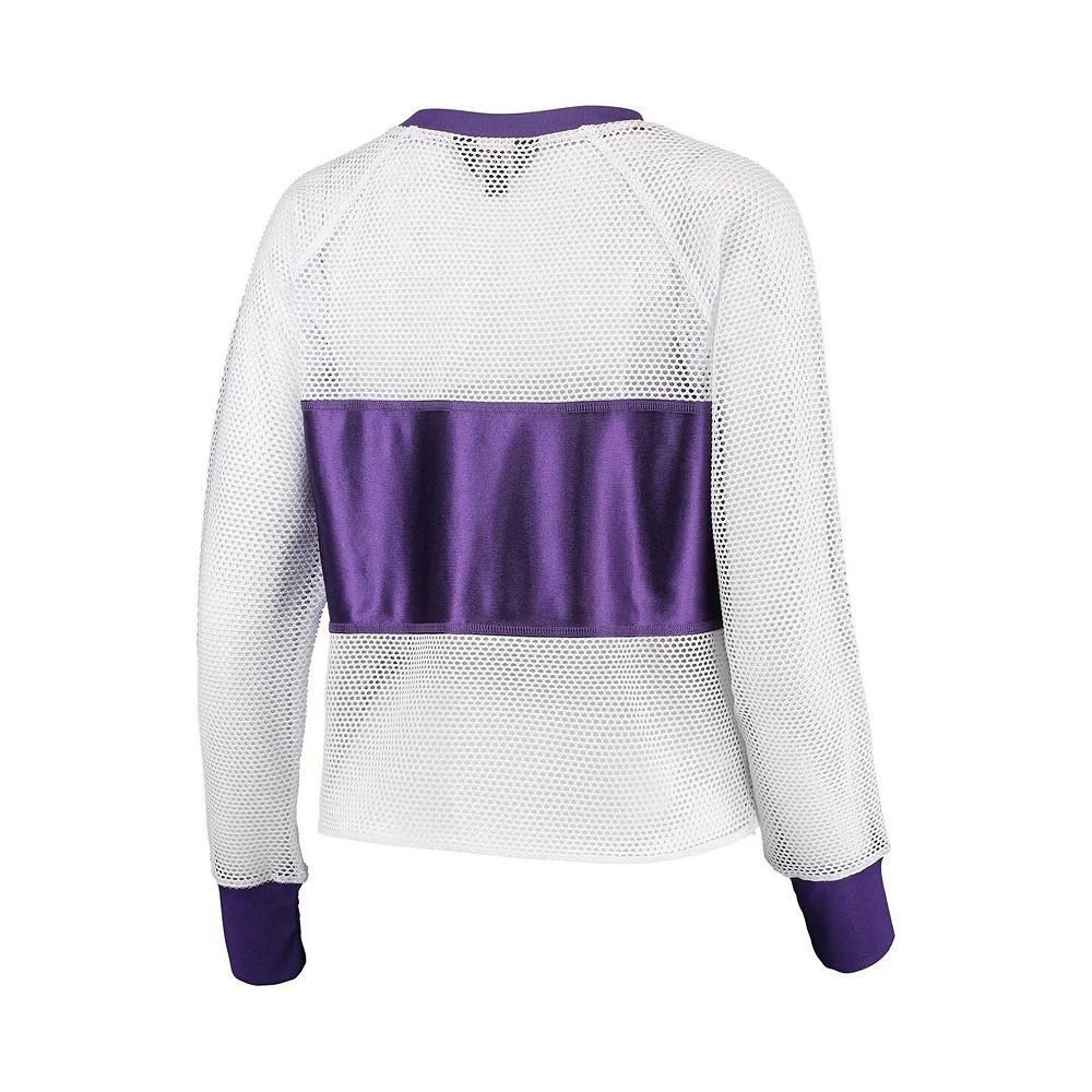 商品Tommy Hilfiger|Women's White and Gold Minnesota Vikings Mesh Raglan Long Sleeve T-shirt,价格¥339,第3张图片详细描述
