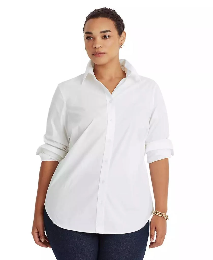 商品Ralph Lauren|Plus-Size Easy Care Cotton Shirt,价格¥680,第1张图片