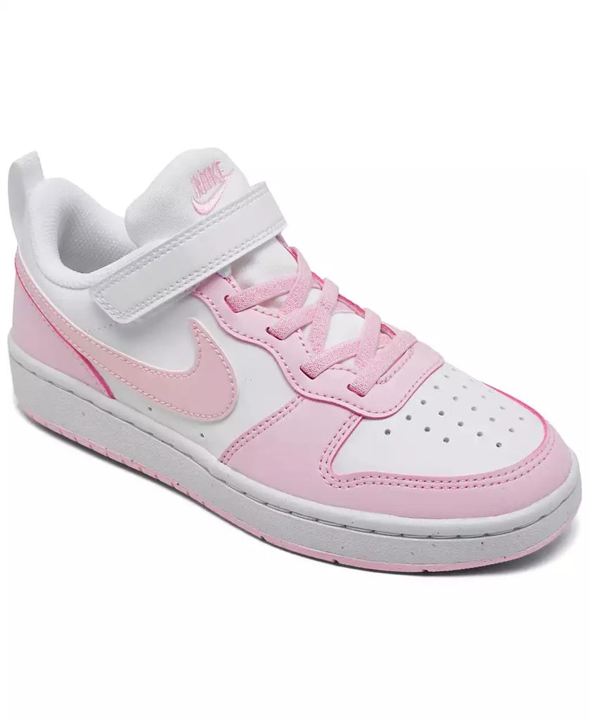 商品NIKE|Little Girls Court Borough Low Recraft Adjustable Strap Casual Sneakers from Finish Line,价格¥476,第1张图片