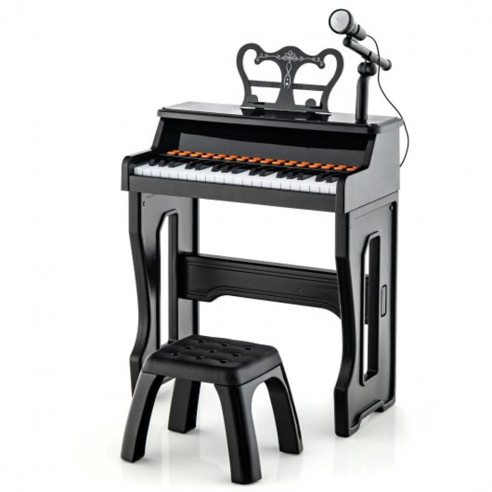 商品Hivvago|37 Keys Music Piano with Microphone Kids Piano Keyboard with Detachable Music Stand-Black,价格¥493,第3张图片详细描述