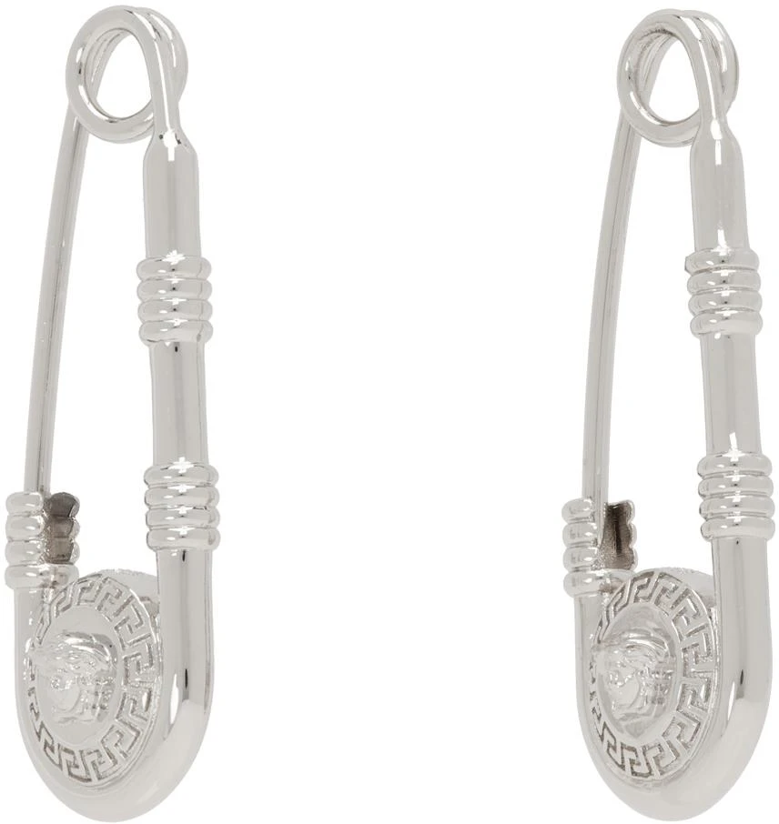 商品Versace|Silver Safety Pin Earrings,价格¥1408,第2张图片详细描述