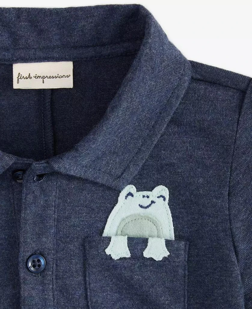 商品First Impressions|Baby Boys Frog Pocket Collared Sunsuit, Created for Macy's,价格¥46,第2张图片详细描述