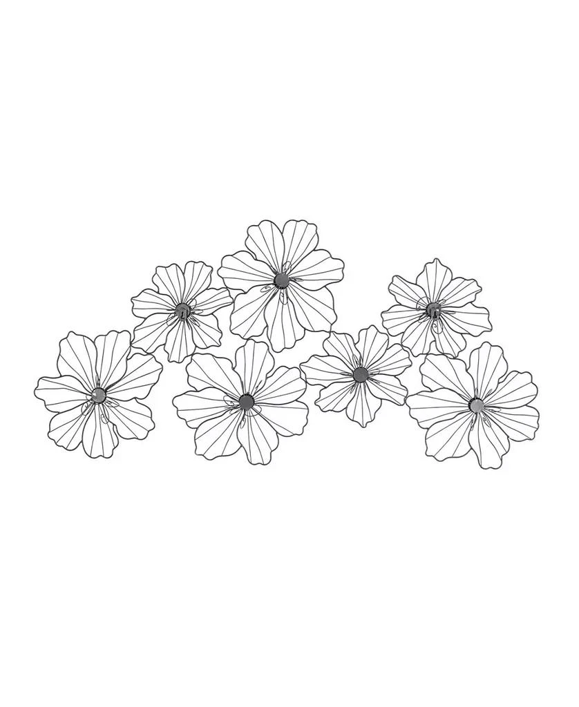 商品CosmoLiving|by Cosmopolitan Black Metal Modern Floral Wall Decor, 43" x 21",价格¥584,第2张图片详细描述
