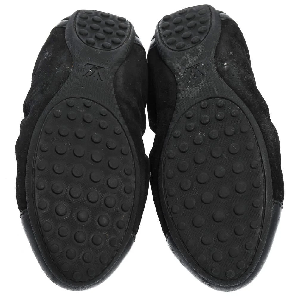 Louis Vuitton Black  Suede And Leather Dice Scrunch Ballet Flats Size 38 商品