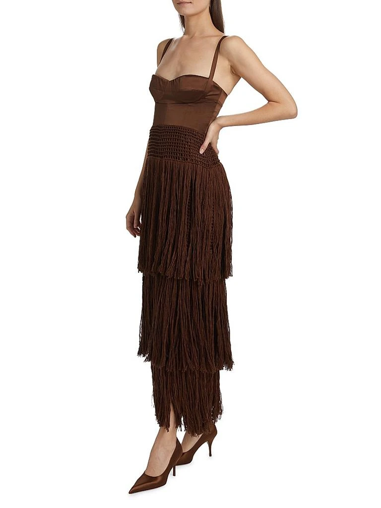 商品Alejandra Alonso Rojas|Bustier Silk Fringe Crochet Dress,价格¥7678,第4张图片详细描述