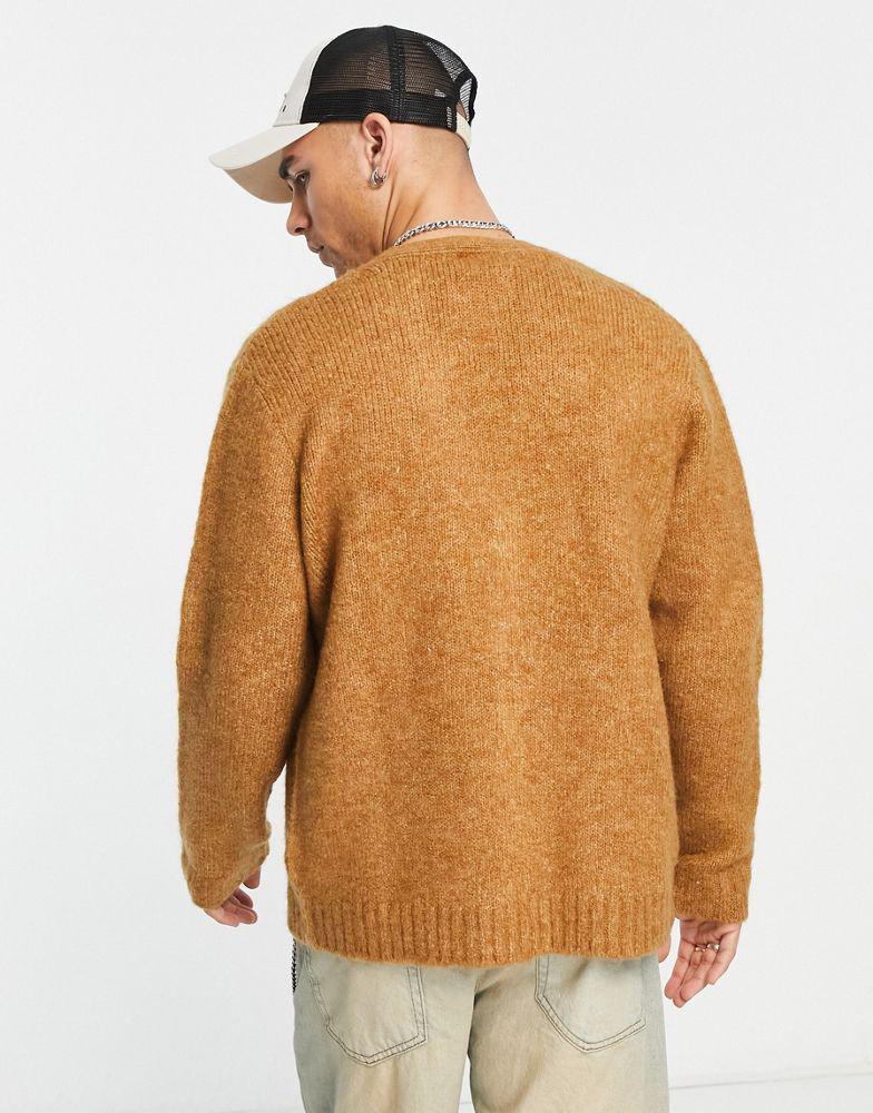 ASOS DESIGN relaxed boxy cardigan in brown商品第2张图片规格展示