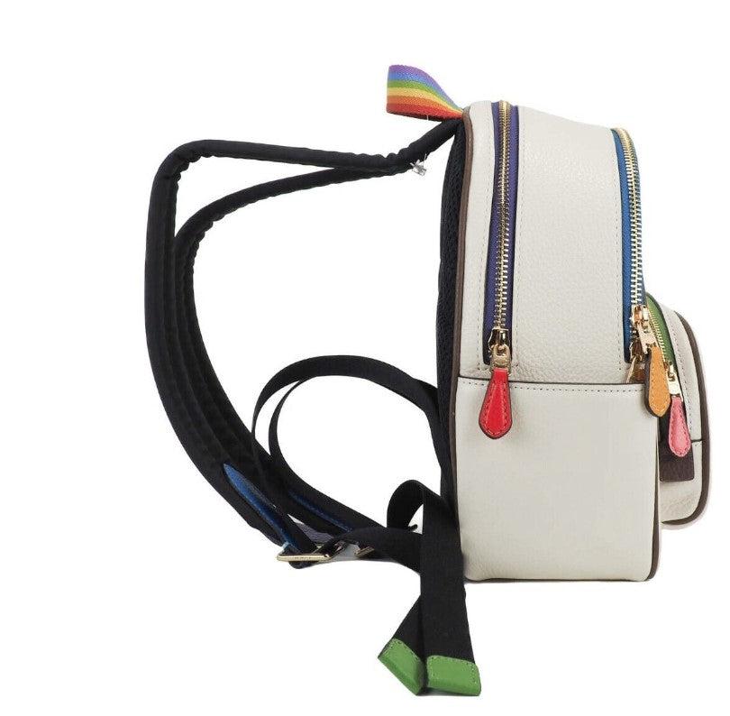 COACH (CA624) Mini Court Signature Rainbow Logo Chalk Multi Shoulder Backpack商品第3张图片规格展示