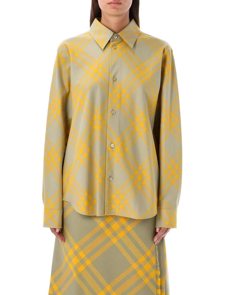 商品Burberry|Burberry Long Sleeved Checked Buttoned Shirt,价格¥4225,第1张图片