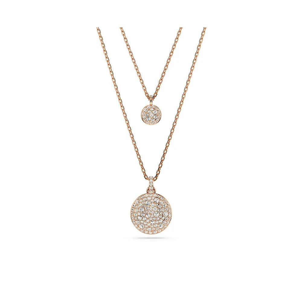 商品Swarovski|White, Rhodium Plated or Rose-Gold Tone or Gold-Tone Meteora Layered Pendant Necklace,价格¥1389,第1张图片