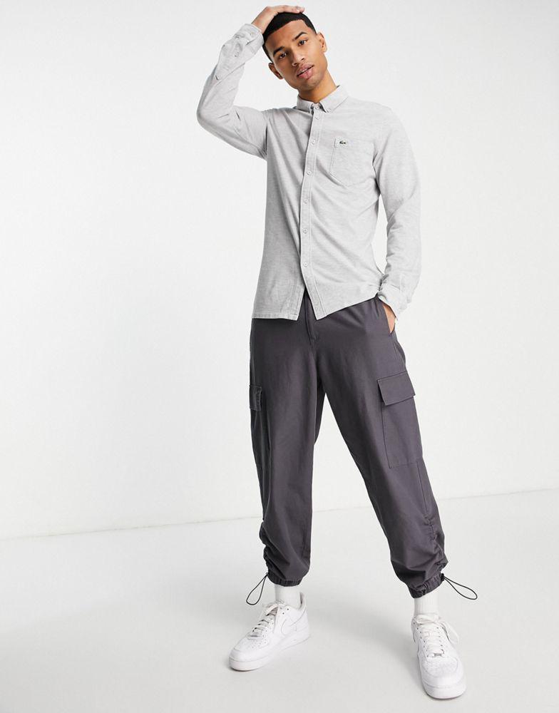 Lacoste long sleeve shirt in grey商品第3张图片规格展示