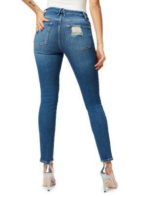 Good Legs High Rise Distressed Stretch Skinny Jeans商品第4张图片规格展示