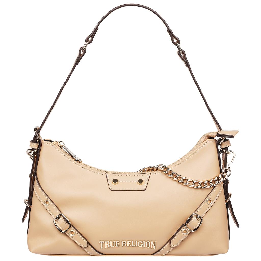 Schultertasche aus glattem PU-Leder mit Gürtel image 2