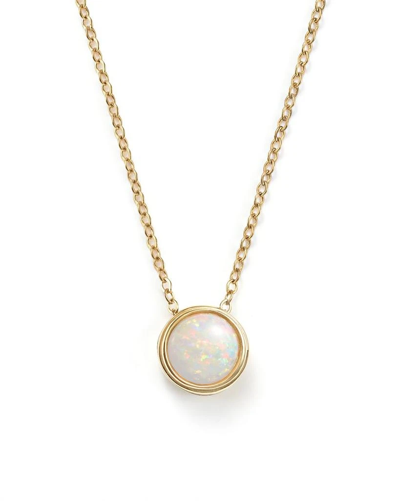 商品Bloomingdale's|Opal Bezel Set Pendant Necklace in 14K Yellow Gold, 18",价格¥5224,第1张图片