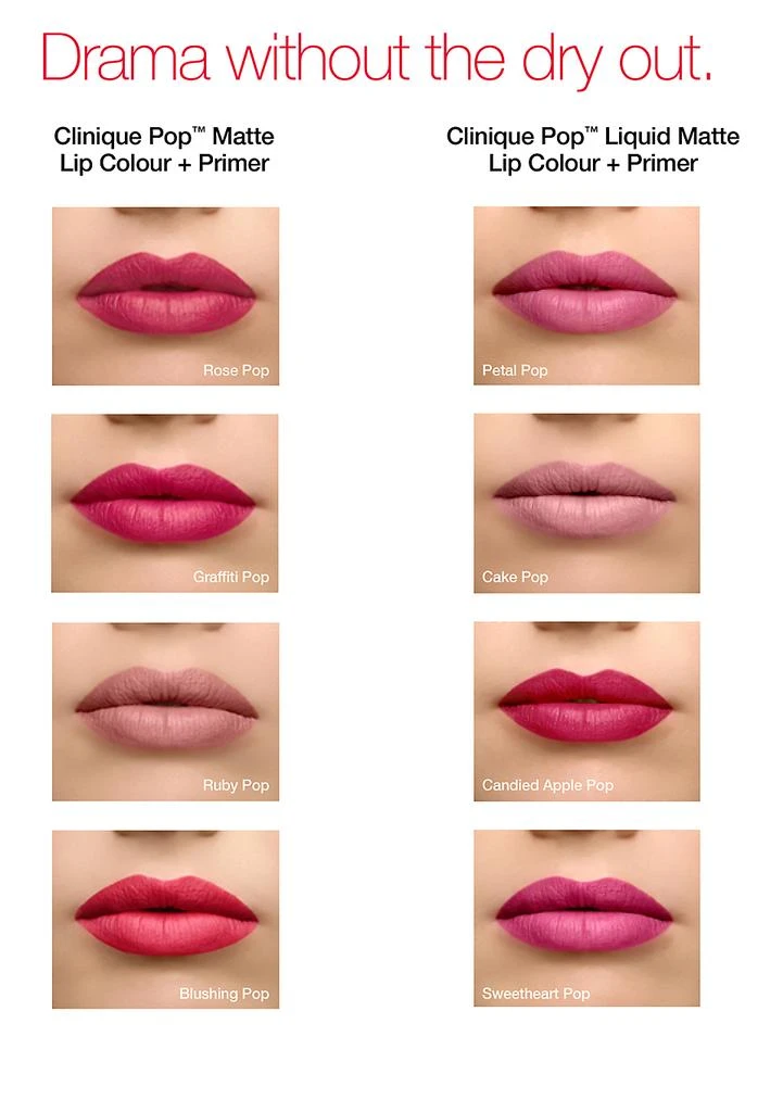 商品Clinique|Pop™ Matte Lip Color + Primer Lipstick,价格¥178,第3张图片详细描述