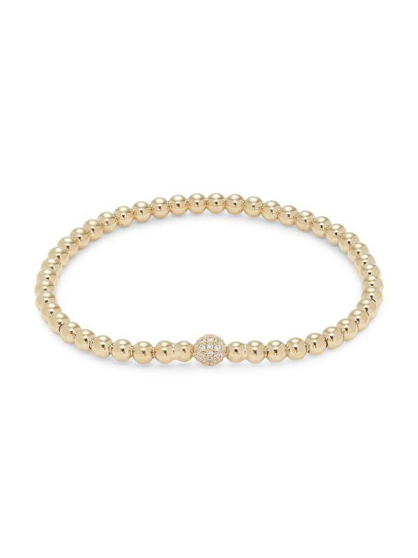 商品Adriana Orsini|18K Goldplated & Cubic Zirconia Beaded Bracelet,价格¥270,第1张图片