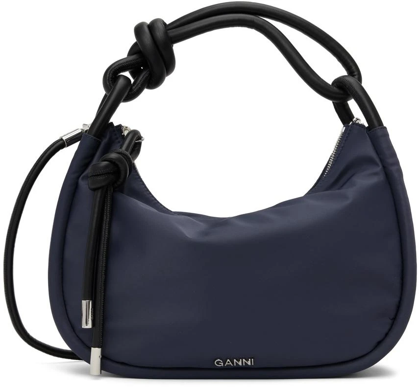 商品Ganni|Navy Knot Baguette Bag,价格¥1790,第1张图片