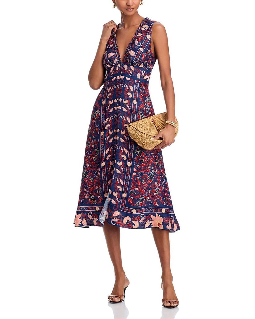 Boho Floral Scarf Midi Dress 商品
