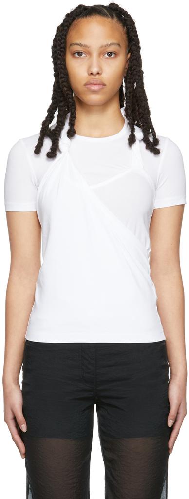 White Twisted Jersey T-Shirt商品第1张图片规格展示