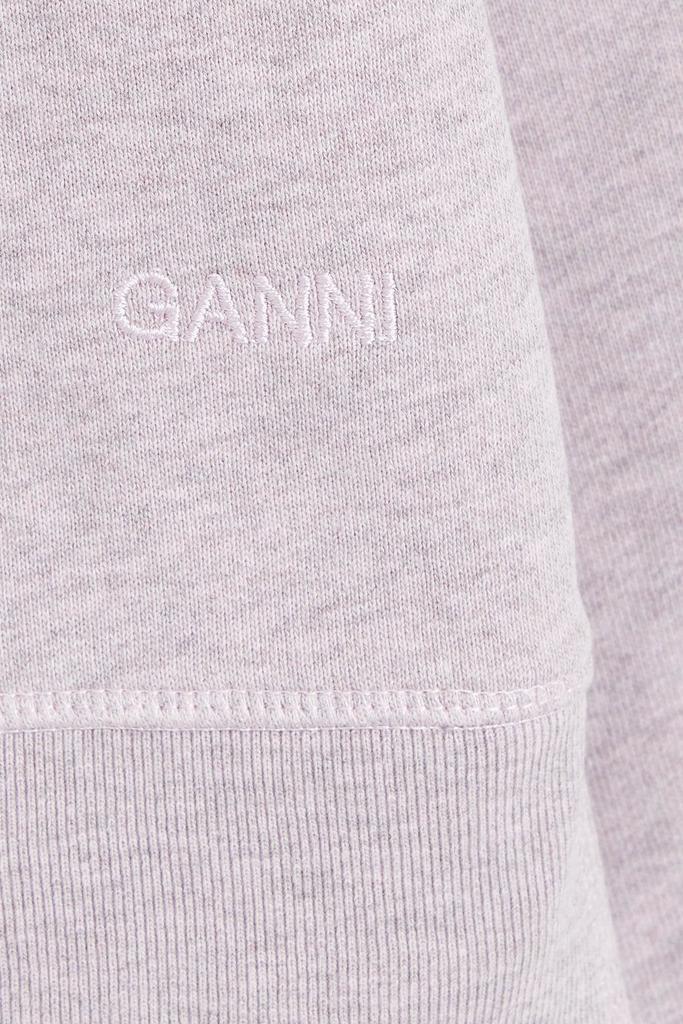 商品Ganni|Embroidered mélange cotton-blend fleece sweatshirt,价格¥542,第6张图片详细描述
