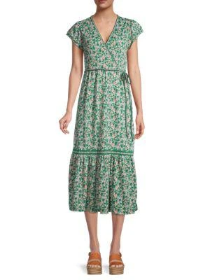 商品Max Studio|Floral-Print Tie-Waist Dress,价格¥226,第1张图片