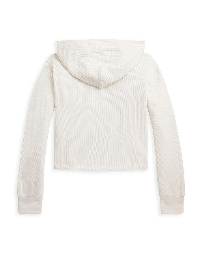 商品Ralph Lauren|Girls' Waffle Knit Boxy Hoodie - Little Kid, Big Kid,价格¥271,第2张图片详细描述