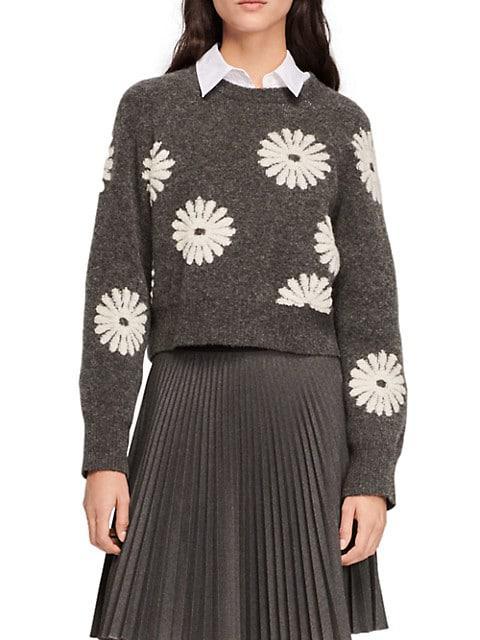 商品Sandro|Cheyenne Daisy Intarsia Sweater,价格¥1801,第1张图片