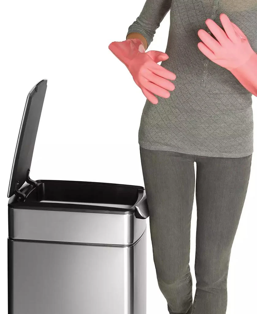 商品simplehuman|Brushed Stainless Steel 40 Liter Fingerprint Proof Slim Touch Bar Trash Can,价格¥1120,第3张图片详细描述