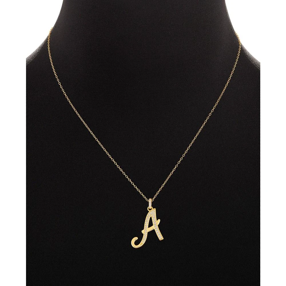 商品Giani Bernini|Cubic Zirconia Initial 18" Pendant Necklace in 18k Gold-Plated Sterling Silver, Created for Macy's,价格¥372,第2张图片详细描述