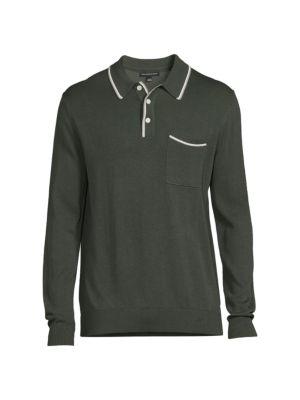 Tipped Long Sleeve Sweater Polo商品第3张图片规格展示