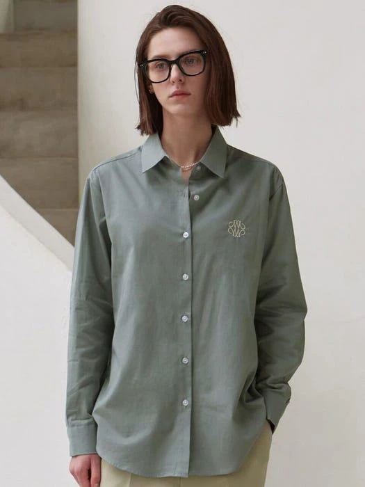 商品NICK&NICOLE|Modern Collar Shirt (Blue Gray),价格¥510,第3张图片详细描述